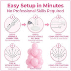 Pastel Balloon Column Kit with Base and Pole for DIY Decor in Light Pink, alternate view 5