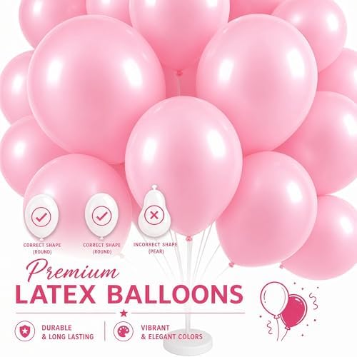 Pastel Balloon Column Kit with Base and Pole for DIY Decor in Light Pink, alternate view 7