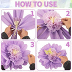 Pastel Paper Flower Butterfly Decorations 20'' Giant Crepe Flowers Large Tissue Paper Flowers Decorations 3D, alternate view