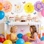 Pastel Paper Flower Butterfly Decorations 20'' Giant Crepe Flowers Large Tissue Paper Flowers Decorations 3D, alternate view