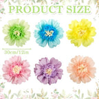 Pastel Paper Flowers 6Pcs Large Tissue Paper Flowers Decoration for Wall 12 Inch Giant Crepe Flowers for Spring, alternate