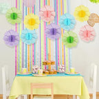 Pastel Party Decorations Honeycomb Paper Flowers Decor, alternate view 2