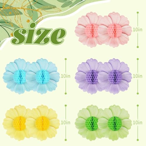 Pastel Party Decorations Honeycomb Paper Flowers Decor, alternate view 3