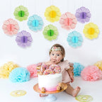 Pastel Party Decorations Honeycomb Paper Flowers Decor, alternate view 4