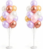 Pastel Pink Balloon Column Kit Set of 2 For Floor or Table in 2 Count (Pack of 1) in Champagne Pink Purple