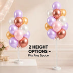 Pastel Pink Balloon Column Kit Set of 2 For Floor or Table in 2 Count (Pack of 1) in Champagne Pink Purple, alternate view 3