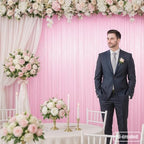 Pastel Pink Foil Fringe Backdrop Curtains, 3.3x8.2ft, 3 Pack in 3.3x8.2ft, alternate view 6