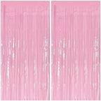 Pastel Pink Party Streamers Foil Fringe Backdrop Curtains Tinsel Streamers Birthday Party Decorations Fringe