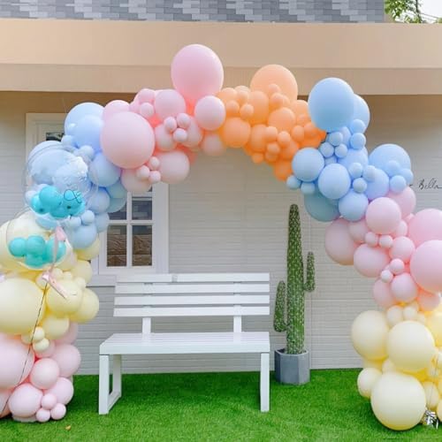Pastel Rainbow Balloon Arch Garland Kit, 155Pcs Multicolor Macaron Balloons for Birthday Party Baby Shower, alternate view 7