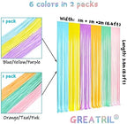 Pastel Tinsel Curtain Party Backdrop - Pastel Color Foil Fringe Curtain Photo Booth Streamers for Birthdays, alternate view 5