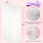 Pastel White Foil Fringe Backdrop Curtains, 3.3x8.2ft, 3 Pack in 39.6" × 98.4" in 17 White, alternate view 3