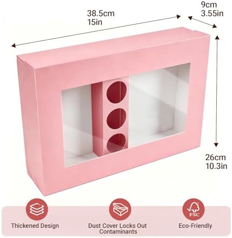 Pastry Serving Box Cardboard Heavy Duty 8PK, Assorted Food Platter Box w/Lid Indoor Outdoor for 5-8 People, alternate view 3