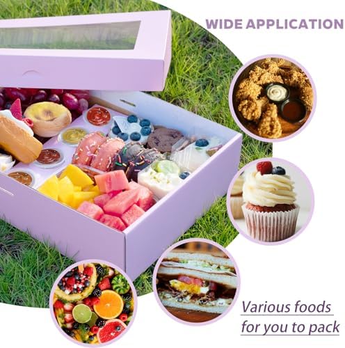 Pastry Serving Box Cardboard Heavy Duty 8PK, Assorted Food Platter Box w/Lid Indoor Outdoor for 5-8 People, alternate view 5