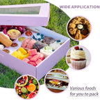 Pastry Serving Box Cardboard Heavy Duty 8PK, Assorted Food Platter Box w/Lid Indoor Outdoor for 5-8 People, alternate view 5