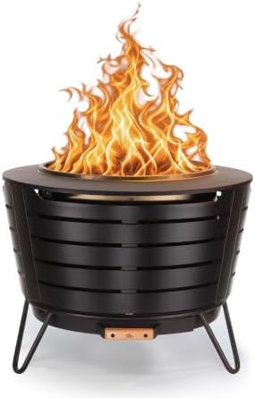 Patio 25-Inch Smokeless Outdoor Wood Burning Fire Pit with Cover