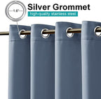 Patio Curtain for Outdoor Waterproof, Rustproof Ring Top Blackout Thermal Insulated Light/Heat/Sound Blocking, alternate view