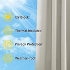 Patio Curtain for Outdoor Waterproof, Stainless Grommet Top Thermal Insulated Sun Blocking Outdoor Drape Privacy, alternate