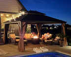 Patio Hardtop Gazebo 13' x 15' Aluminum 4.7" Wide Frame LED
