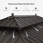 Patio Hardtop Gazebo 13' x 15' Aluminum 4.7" Wide Frame LED, alternate view 6
