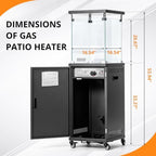 Patio Heater, 41,000 BTU Outdoor Propane Heater with Wheels & Cover, alternate view 2
