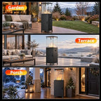 Patio Heater, 41,000 BTU Outdoor Propane Heater with Wheels & Cover, alternate view 7
