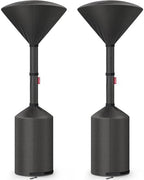 Patio Heater Cover, Waterproof Tear-Resistant 2p-89"x 33"x19", Black in Black