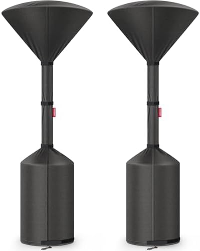 Patio Heater Cover, Waterproof Tear-Resistant 2p-89"x 33"x19", Black in Black