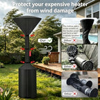 Patio Heater Cover, Waterproof Tear-Resistant 2p-89"x 33"x19", Black in Black, alternate view 2