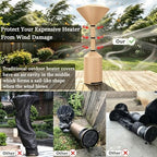 Patio Heater Cover, Waterproof Tear-Resistant 89"x 33"x19", Camel, alternate view 2