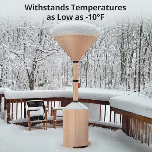 Patio Heater Cover, Waterproof Tear-Resistant 89"x 33"x19", Camel, alternate view 6