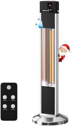 Patio Heater, Outdoor Backyard Garden Porch Infrared Deck Electric heater, Portable Carbon Fiber Freestand with