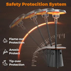 Patio heater, Propane Outdoor Heater with Round Table, Premium 304 Stainless Steel Burner, Triple Protection, alternate view