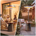 Patio heater, Propane Outdoor Heater with Round Table, Premium 304 Stainless Steel Burner, Triple Protection, alternate view