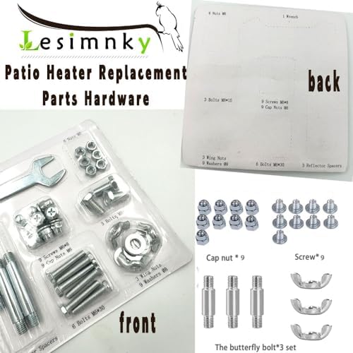 Patio Heater Replacement Parts Bolt Hardware Kit, Replacement Bolt & Nut Set Used to Assemble Patio Heater, alternate view 4