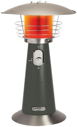 Patio Heater, Tabletop, Anti-Tilt Safety Switch, 11,000 BTU, Gray in Gray