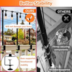 Patio Light Poles for String Lights, 4FT 8 Pack Deck Poles for String Lights with Fence-Friendly Clamps, String, alternate