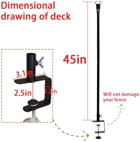 Patio Light Poles for String Lights, 4FT 8 Pack Deck Poles for String Lights with Fence-Friendly Clamps, String, alternate