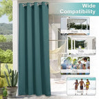 Patio Outdoor Curtain Waterproof, Thermal Insulated Rustproof Grommet Blackout Indoor Outdoor Gazebo, alternate view 6