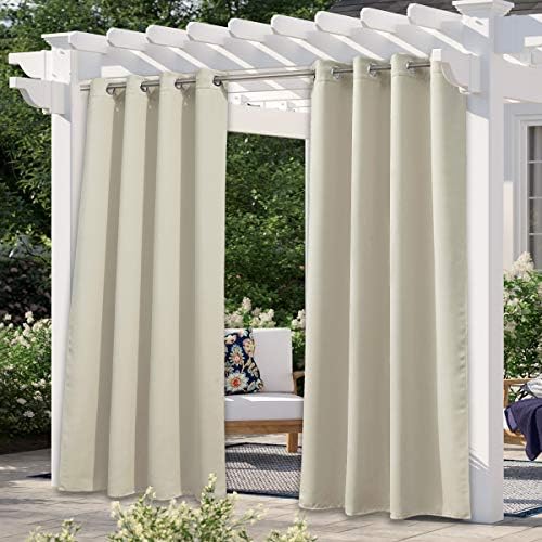 Patio Privacy Screen 72 inch Long, Outdoor Waterproof Curtain, All Weather Outside Thermal Insulated Shades for