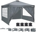 Pavillon 3x3 Wasserdicht Faltpavillon mit 4 Seitenteilen Pop Up UV Schutz 50+ Partyzelt Gartenpavillon mit 4