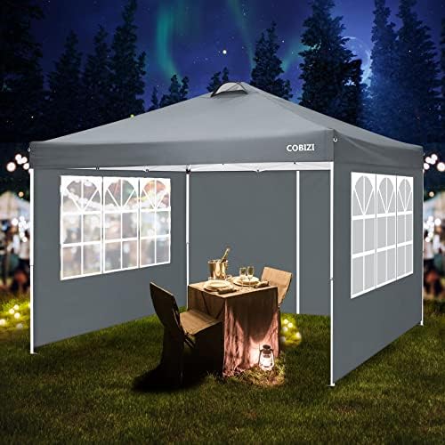 Pavillon 3x3 Wasserdicht Faltpavillon mit 4 Seitenteilen Pop Up UV Schutz 50+ Partyzelt Gartenpavillon mit 4, alternate view