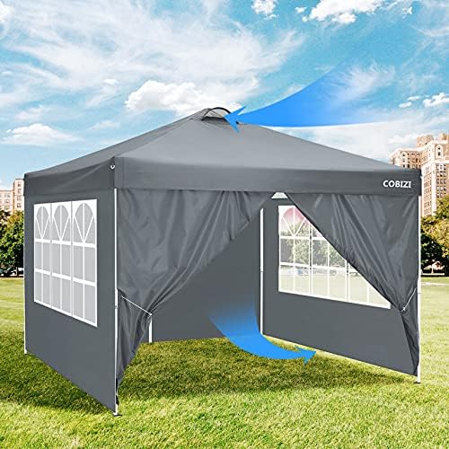 Pavillon 3x3 Wasserdicht Faltpavillon mit 4 Seitenteilen Pop Up UV Schutz 50+ Partyzelt Gartenpavillon mit 4, alternate view