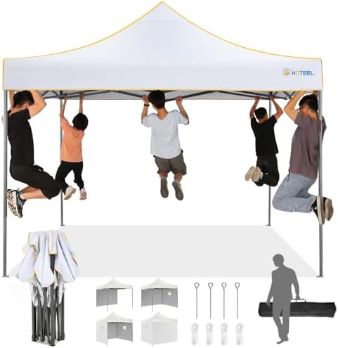 Pavillon 3x3m Wasserdicht Faltpavillon Gartenpavillon mit 4 Seitenteilen | Pop-Up Pavillon Höhenverstellbar |