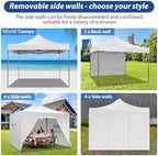 Pavillon 3x3m Wasserdicht Faltpavillon Gartenpavillon mit 4 Seitenteilen | Pop-Up Pavillon Höhenverstellbar |, alternate view