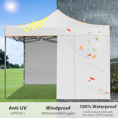 Pavillon 3x3m Wasserdicht Faltpavillon Gartenpavillon mit 4 Seitenteilen | Pop-Up Pavillon Höhenverstellbar |, alternate view