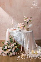 Peach Blush Pink Artificial Flowers Combo Garden Wedding Decor in Peach Pink and Cream, alternate view 2