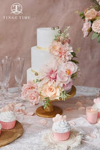 Peach Blush Pink Artificial Flowers Combo Garden Wedding Decor in Peach Pink and Cream, alternate view 4