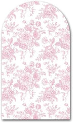 Peach Pink Floral Arched Backdrop Covers Double-Sided Stretchy Arch Stand Cover for Girls Birthday Baby Shower