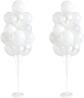 Pearl white Balloon Column Kit Set of 2 with Stand&Pole for Wedding Bridal Party in Jelly White
