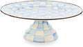 Pedestal Platter, Large, Light-Blue-and-White Sky Check in Large in Sky Check